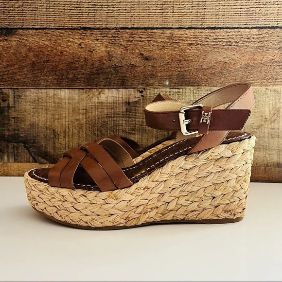 NWOT Sam Edelman Darline Leather Braided Wedge Espadrille Platform Sandals - Picture 3 of 10